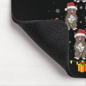 Pitbull Dog Santa Hat Xmas Lights Mannen Vrouwen C Muismat (Hoek)