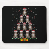 Pitbull Dog Santa Hat Xmas Lights Mannen Vrouwen C Muismat (Voorkant)