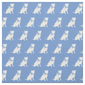 Pitbull Dog Silhouette Pit Bull Light Blue Stof (Swatch)