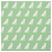 Pitbull Dog Silhouette Pit Bull Sage Green Stof (Swatch)