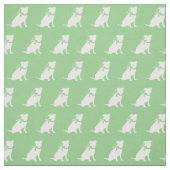 Pitbull Dog Silhouette Pit Bull Sage Green Stof (Swatch)