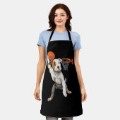  Pitbull Dog Spelen Basketbal Hondensport Schort (Gedragen)