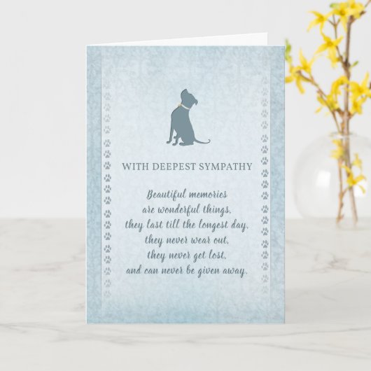 Pitbull Dog Sympathie Prachtige herinneringen Kaart (Gele Bloem)