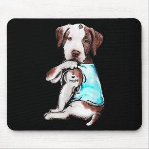 Pitbull Dog Tattoo I Love Mam Moederdag Lover Muismat