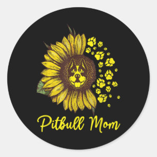Pitbull Dog Tattoo I Love Mom Getatoeëerd Lover Mo Ronde Sticker