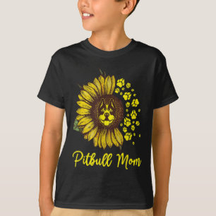Pitbull Dog Tattoo I Love Mom Getatoeëerd Lover Mo T-shirt