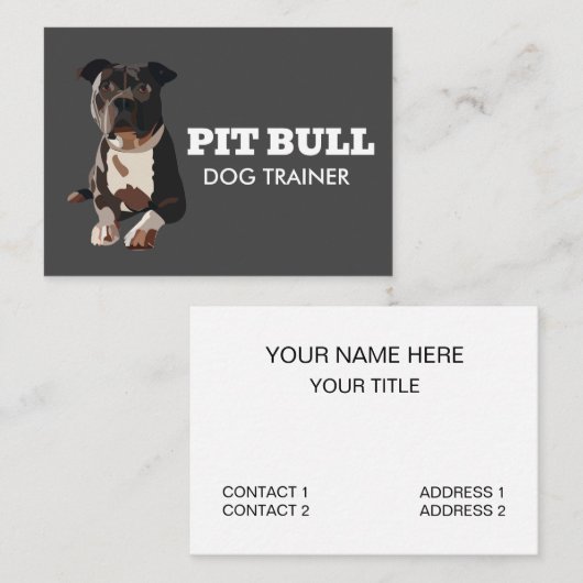 Pitbull Dog Trainer Visitekaartje (Voorkant / Achterkant)