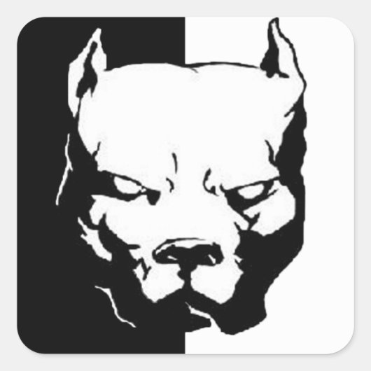 Pitbull Dog Vierkante Sticker (Voorkant)