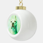Pitbull Dog Water Kleur Portret Kunst Keramische Bal Ornament (Rechts)