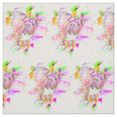 Pitbull Dog Waterverf Art Stof (Swatch)