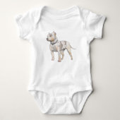 Pitbull Dog Waterverf Sketch Romper (Voorkant)