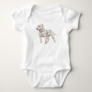 Pitbull Dog Waterverf Sketch Romper