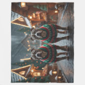 Pitbull Dogs Christmas Snow Holiday Fleece Deken (Voorkant)