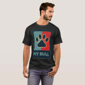 Pitbull Dogs Cool Retro Pit Bull Dog Lover Paw T-shirt (Voorkant volledig)