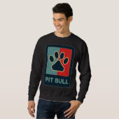 Pitbull Dogs Cool Retro Pit Bull Dog Lover Paw Trui (Voorkant volledig)