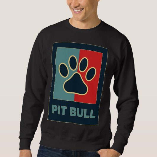 Pitbull Dogs Cool Retro Pit Bull Dog Lover Paw Trui (Voorkant)