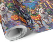 Pitbull Dogs Trick-or-Treating Halloween kostuums Cadeaupapier (Rol Hoek)