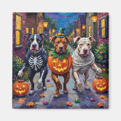 Pitbull Dogs Trick-or-Treating Halloween kostuums Magneet (Voorkant)