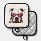 Pitbull Dragen Union Jack Zonnebril Pannenlap (Voorkant / Achterkant)