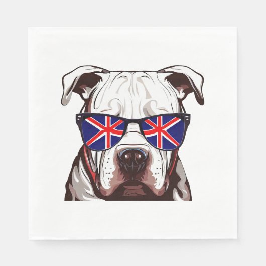 Pitbull Dragen Union Jack Zonnebril Servet (Voorkant)