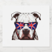 Pitbull Dragen Union Jack Zonnebril Sparkling Wijnetiket (Enkel label)
