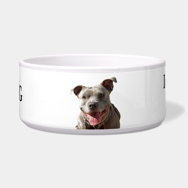 Pitbull Drool Waarschuwing Dog Bowl Voerbakje (Voorkant)