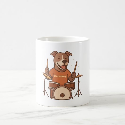 Pitbull Drummer Gepersonaliseerde Rock Drum Kit Gi Koffiemok (Center)
