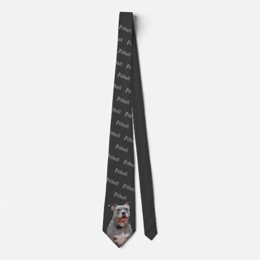 Pitbull Ear to Ear Smile Necktie Stropdas (Voorkant)