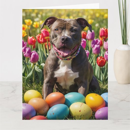 Pitbull Easter Eggs Kaart (Voorkant)