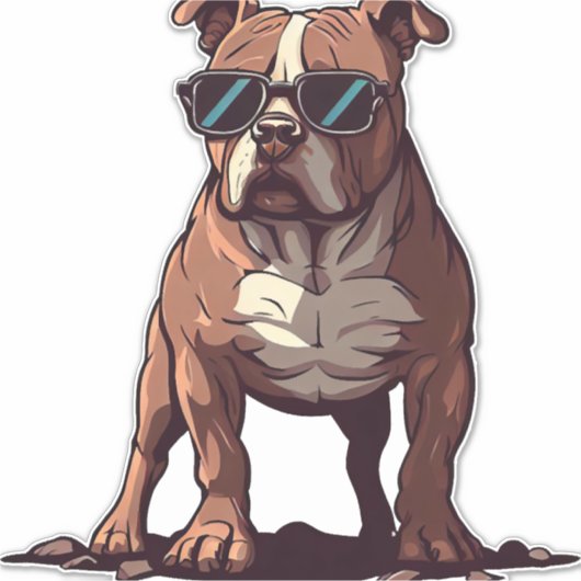 Pitbull eigenaar geschenken sticker (Voorkant)