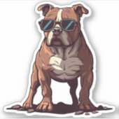 Pitbull eigenaar geschenken sticker (Voorkant)