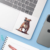 Pitbull eigenaar geschenken sticker (Laptop met iPhone)