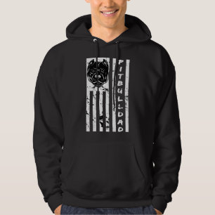 Pitbull Eigenaar Pitbull Papa US Vlag Hoodie