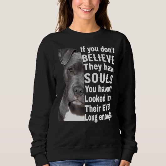 Pitbull Eigenaar Soul Pitbull Ik hou van Pitbull V Trui (Voorkant)
