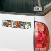 Pitbull en Chihuahua Bumpersticker (Op Truck)