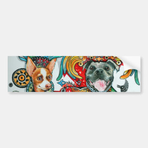 Pitbull en Chihuahua Bumpersticker