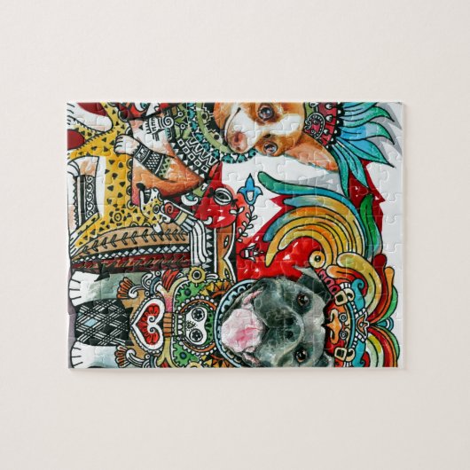 Pitbull en Chihuahua Legpuzzel (Horizontaal)