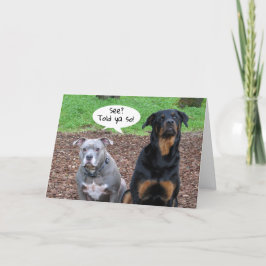 Pitbull en Rottweiler Afstuderen Told Ya Kaart