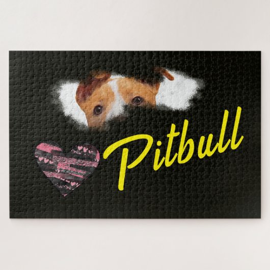 Pitbull Eyes Solid Color 1000-stuk Legpuzzel (Horizontaal)