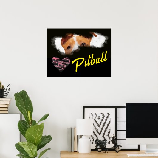 Pitbull Eyes Solid Color Poster (Thuiskantoor)