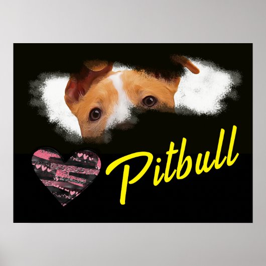 Pitbull Eyes Solid Color Poster (Voorkant)