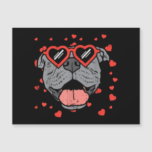 Pitbull Face Heart Glasses Valentijnsdag Pet Dog