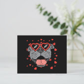 Pitbull Face Heart Glasses Valentijnsdag Pet Dog (Staand voorkant)