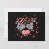 Pitbull Face Heart Glasses Valentijnsdag Pet Dog Bedankkaart (Achterkant)