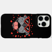 Pitbull Face Heart Glasses Valentijnsdag Pet Dog Case-Mate iPhone Case (Achterkant (horizontaal))