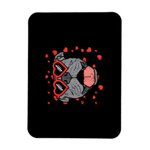 Pitbull Face Heart Glasses Valentijnsdag Pet Dog Magneet