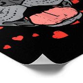 Pitbull Face Heart Glasses Valentijnsdag Pet Dog Poster (Hoek)