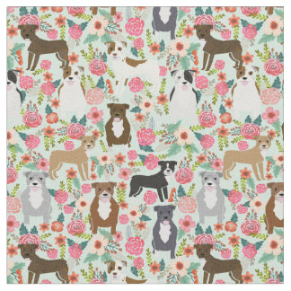 Pitbull Floral Dog Fabric - pellelweefsel, hond Stof