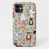 Pitbull Floral Iphone Case - peertelefoon draagtas (Achterkant)