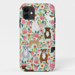 Pitbull Floral Iphone Case - peertelefoon draagtas